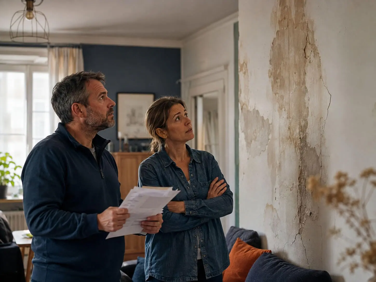Propriétaires constatant des désordres dans leur maison