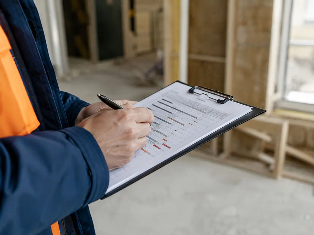 Pointage de l'avancement d'un chantier sur le planning contractuel